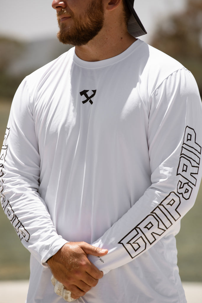 STATEMENT Performance Long Sleeve - White – Grip and Rip Athletic Co.